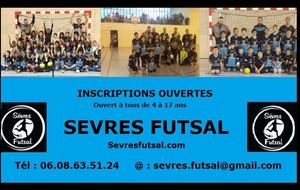 INSCRIPTIONS (jeunes 4 à 17 ans)  FUTSAL 2023 / 2024